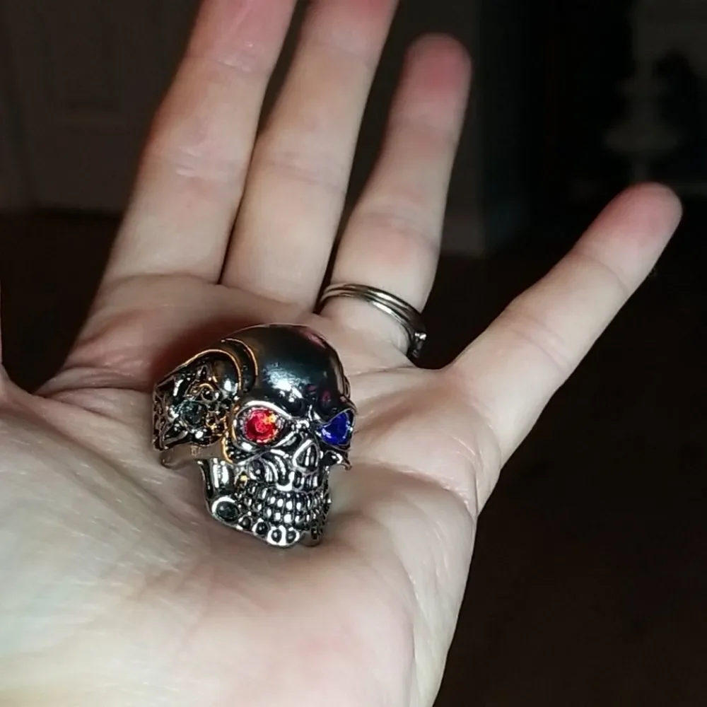 Skull Gothic Biker Ring Stainless Steel sz 12 NEW